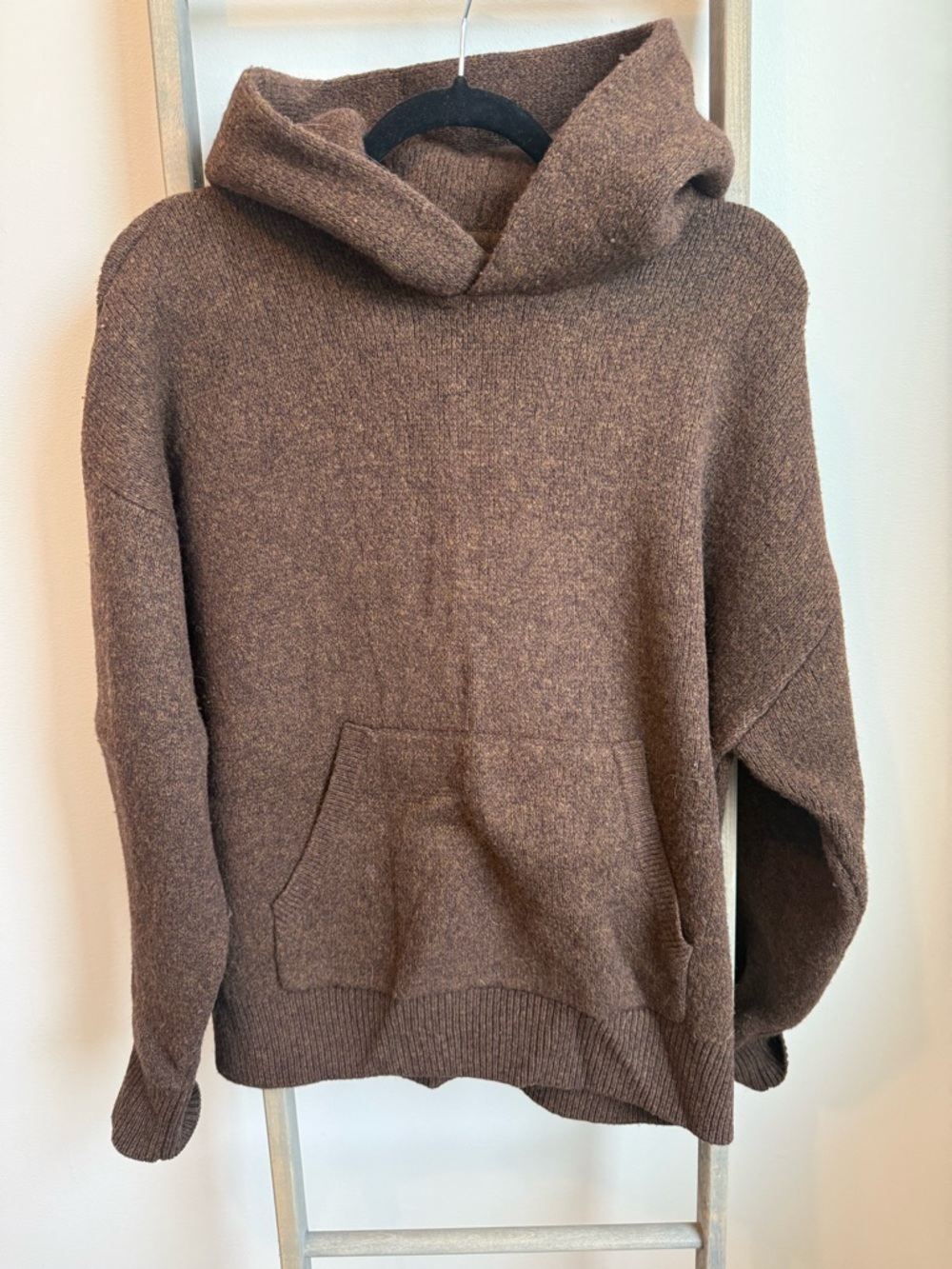 TNA Brown Hooded Knit Sweater